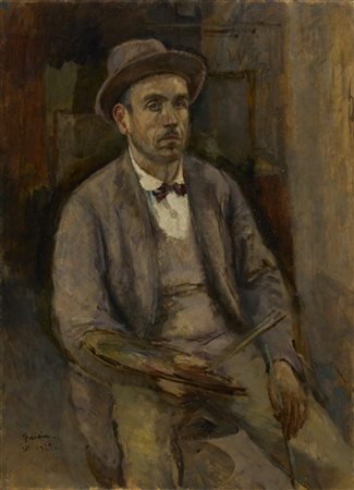 Donato Frisia "Autoritratto" 1929
olio su tela (cm 100x73)
firmato e datato in b