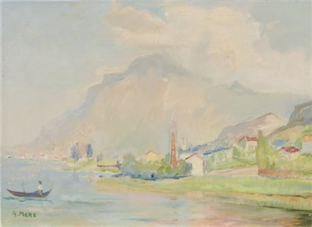 Gino Moro "L'Adda a Calolzio - Lecco" 
olio su tela (cm 55,5x76)
firmato in bass