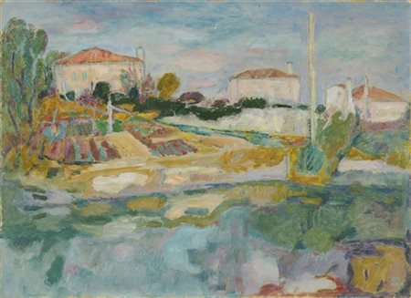 Mario Vellani Marchi "Sole d'Autunno a Torcello" 1959
olio su cartone (cm 50x68)