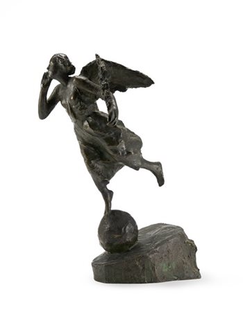 Sante Callegari "L'urlo della Vittoria" 
scultura in bronzo (h cm 35) 
firmata a