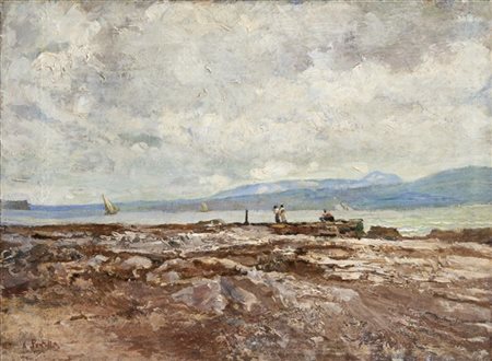 Attilio Pratella "Costa napoletana d'inverno" 
olio su tela (cm 42x57)
firmato i