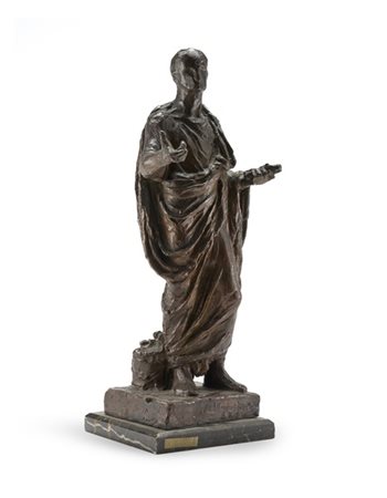 Achille D'Orsi "Cicerone" 
scultura in bronzo (h cm 38) su base in marmo (h cm 3