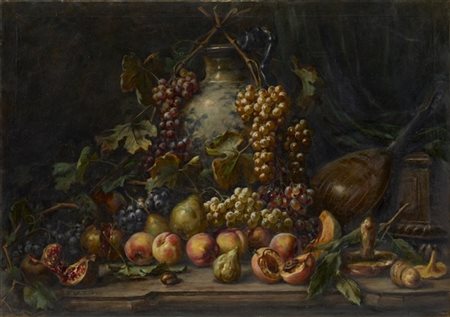 Giuseppe Falchetti "Composizione con frutta" 
olio su tela (cm 92x132)
firmato i