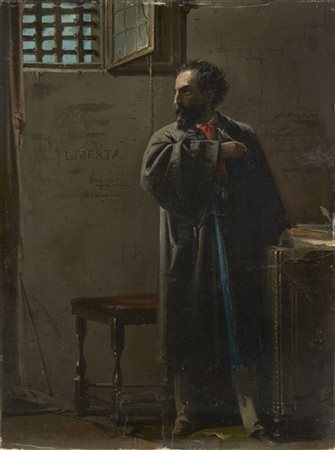 Scuola lombarda del secolo XIX

"Felice Orsini in carcere" 
olio su cartone (cm