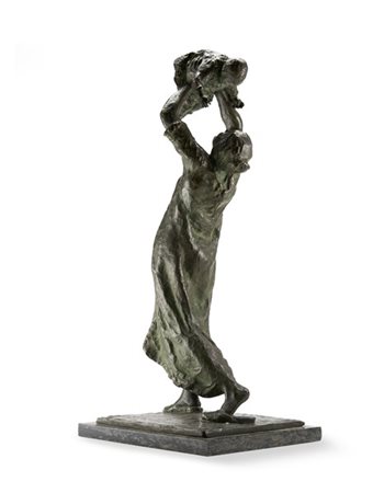 Franco Bargiggia "Gioie materne" 
scultura in bronzo (h cm 55) su base in marmo