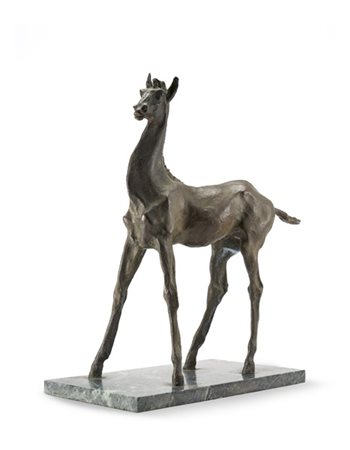 Nando Conti "Puledro" 
scultura in bronzo (cm 44x33x15) su base in marmo (h cm 2