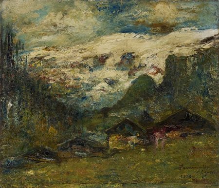 Ermenegildo Agazzi "Gressoney-La-Trinité" 1936
olio su compensato (cm 53x61)
fir