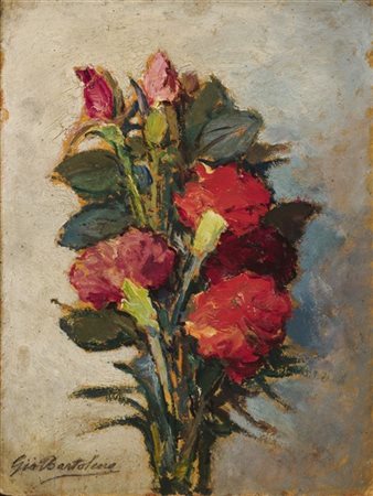 Giovanni Bartolena "Garofani" 
olio su cartone (cm 30x22)
firmato in basso a sin