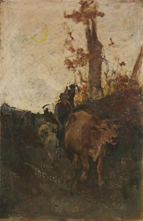 Stefano Bruzzi "Luna crescente" 
olio su tela (cm 117x76)
titolato in basso (dif