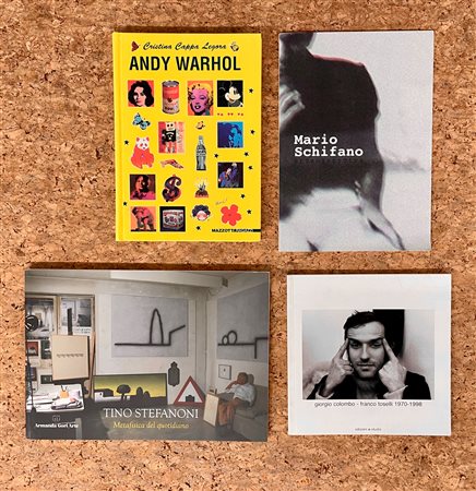ARTE DEL XX E XXI SECOLO (STEFANONI, SCHIFANO, COLOMBO, TOSELLI, WARHOL) - Lotto unico di 4 cataloghi