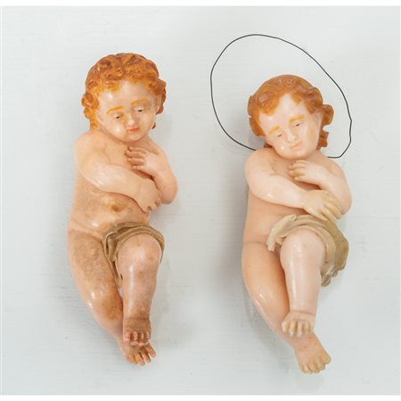 MANIFATTURA SICILIANA DEL XIX SECOLO, Due bambinelli