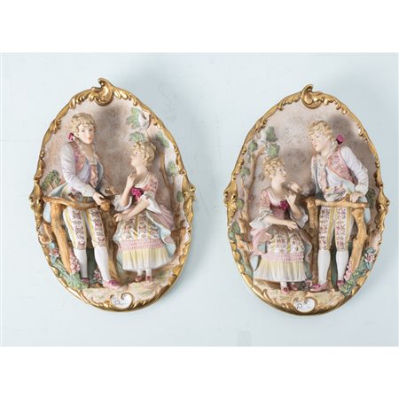 CAPODIMONTE, Coppia di altorilievi