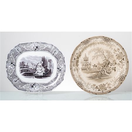 MANIFATTURA INGLESE DELLA FINE DEL XIX SECOLO, Due piatti