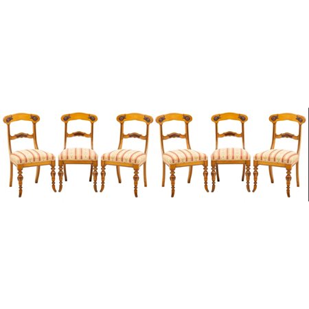 MANIFATTURA SICILIANA DEL XIX SECOLO, Sei sedie