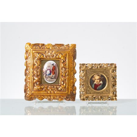 MANIFATTURA ITALIANA DEL XIX/XX SECOLO, Due piccole cornici