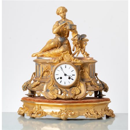 MANIFATTURA FRANCESE DEL XIX SECOLO, Pendola da tavolo