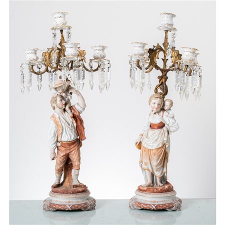 MANIFATTURA FRANCESE DEL XIX SECOLO, Coppia di candelabri