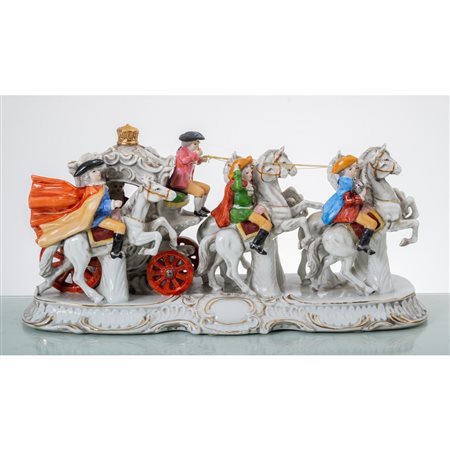 MANIFATTURA EUROPEA DEL XIX SECOLO, Gruppo in porcellana