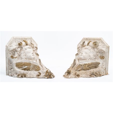 MANIFATTURA SICILIANA INIZI DEL XX SECOLO, Coppia di mensole