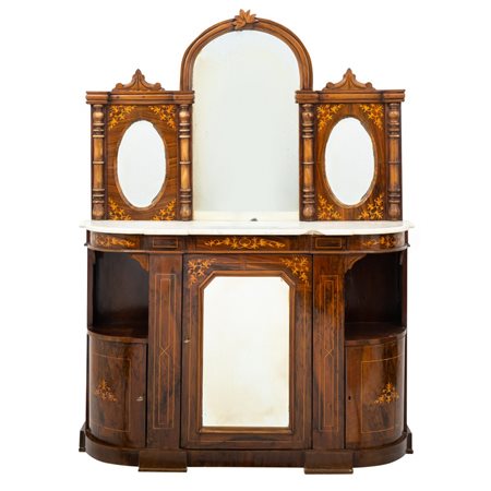 MANIFATTURA INGLESE DEL XIX SECOLO, Etagere con specchiera