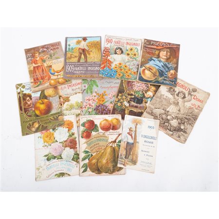 CARTELLA CONTENENTE UNDICI CATALOGHI DI PRODOTTI AGRICOLI