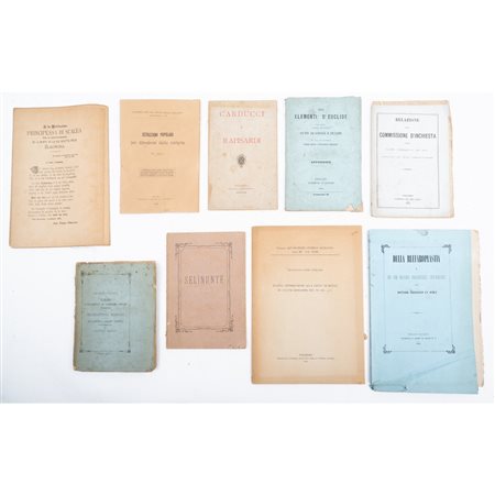 NOVE OPUSCOLI DI VARIA IN BROSSURA ORIGINALE ....