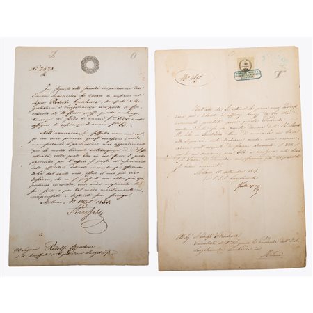 CARTELLINA D’EPOCA CONTENENTE DUE LETTERE LUOGOTENENZIALI