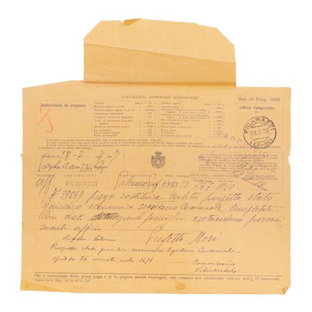 TELEGRAMMA DEL PREFETTO CESARE MORI