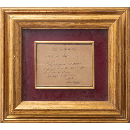 LETTERA AUTOGRAFA DI GIUSEPPE GARIBALDI