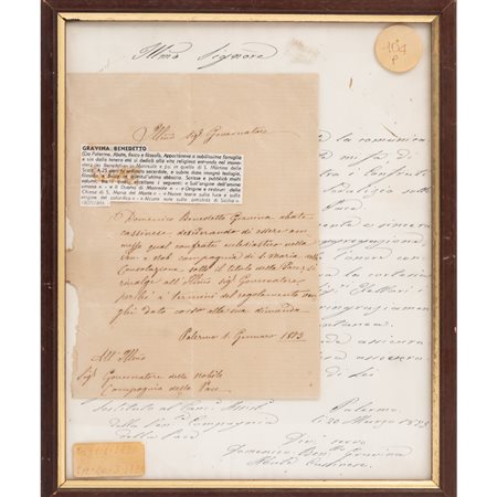 DUE LETTERE autografe dell’Abate Benedetto Gravina