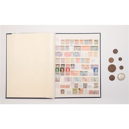 FRANCOBOLLI, BANCONOTE E SETTE MONETE