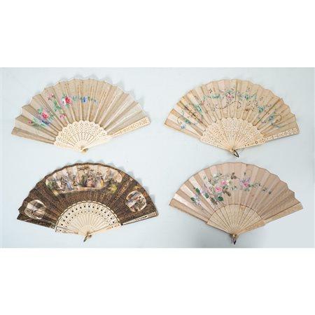 MANIFATTURA FRANCESE DEL XIX SECOLO, Quattro ventagli