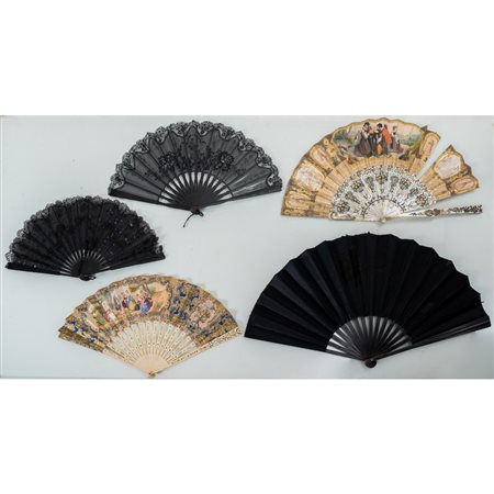 MANIFATTURA EUROPEA DEL XIX SECOLO, Cinque ventagli