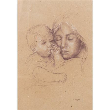 BENEDETTO ZANGARA, Maternità, Tecnica mista su carta