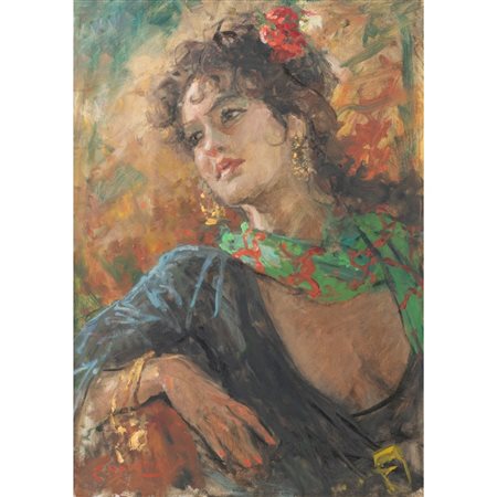 GIOVANNI MADONINI, Ritratto di ragazza, Olio su tela