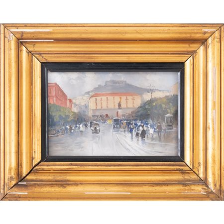 PITTORE DEL XX SECOLO, Strada cittadina, Olio su tavoletta