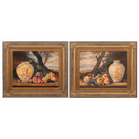 SCUOLA ITALIANA SECONDA METÀ XX SECOLO, Coppia di oli su tela