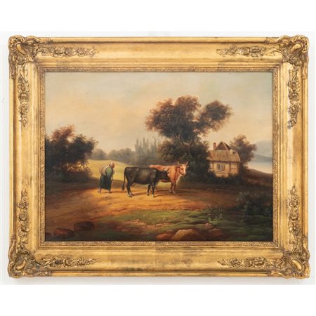 PITTORE FRANCESE DEL XIX SECOLO, Olio su tela