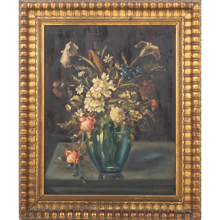 PITTORE DEL XX SECOLO, Natura morta, Olio su tavola