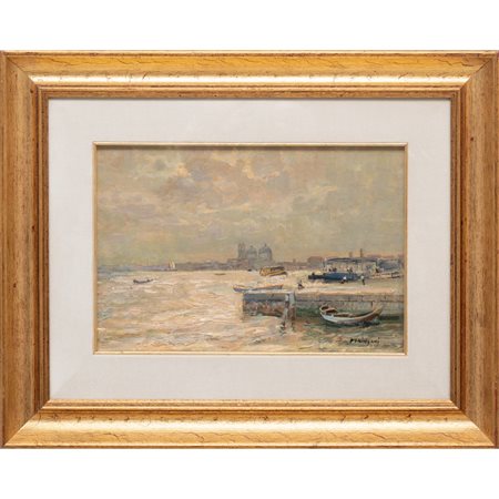 PITTORE DEL XX SECOLO, Venezia, Olio su cartone