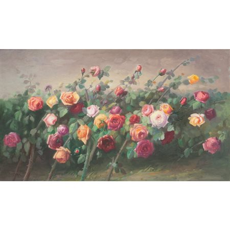 VINCENZO UDINE, Rose, Olio su tela