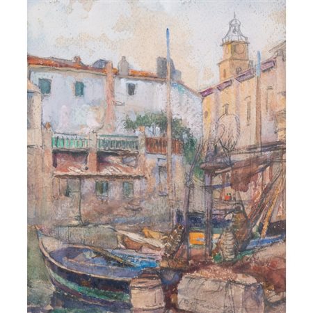 PIETRO DE FRANCISCO, Scorcio di Venezia, Acquarello e matita su carta