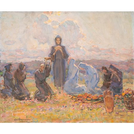 PIETRO DE FRANCISCO, Francescani, Olio su tavola