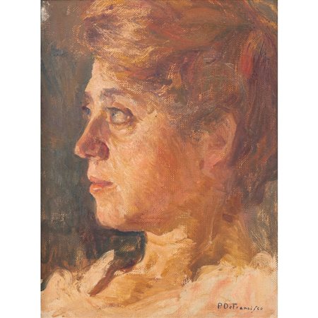 PIETRO DE FRANCISCO, Profilo di donna, Olio su tela