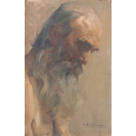 PIETRO DE FRANCISCO, Profilo di vecchio, Olio su tela applicata
