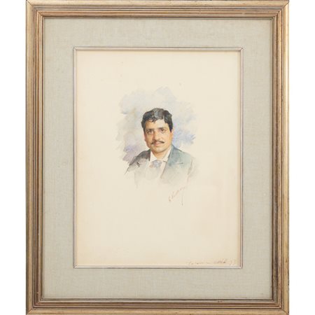 PITTORE DEL XIX SECOLO, Ritratto di uomo, Acquarello su carta