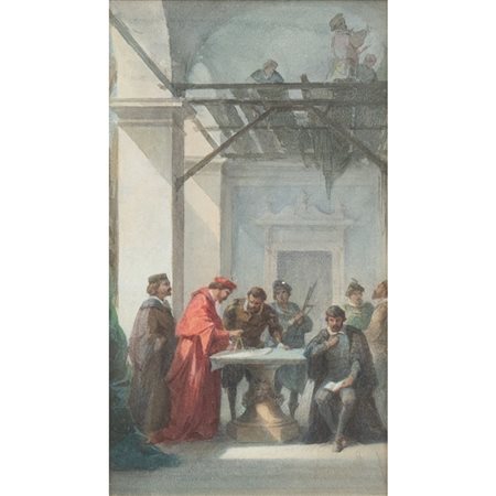 PITTORE DEL XIX SECOLO, Acquarello su carta