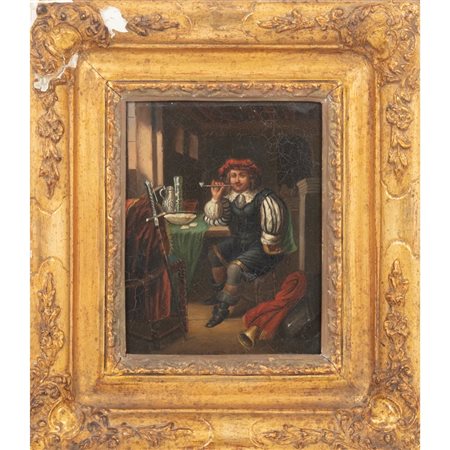 PITTORE NORD EUROPEO DEL XIX SECOLO, Olio su rame