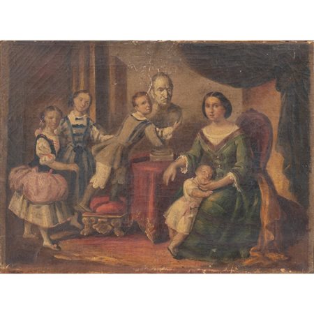 SCUOLA SICILIANA SECONDA METÀ DEL XIX SECOLO, Olio su tela