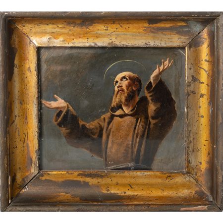 ANONIMO DEL XIX SECOLO, Sant'Angelo d'Acri, Olio su cartone